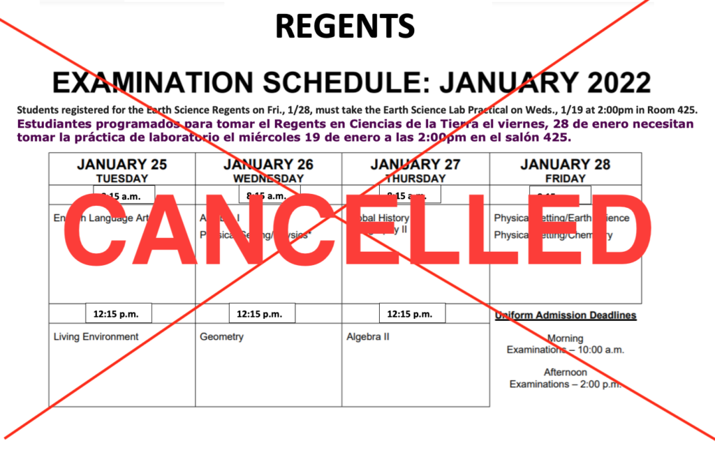 Nys 2022 Regents Schedule Regents Schedule - Wchs